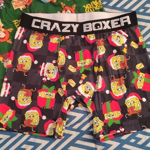 Crazy Boxer 2 Pairs SpongeBob And South Park Christmas Boxer Briefs Large - Picture 6 of 15